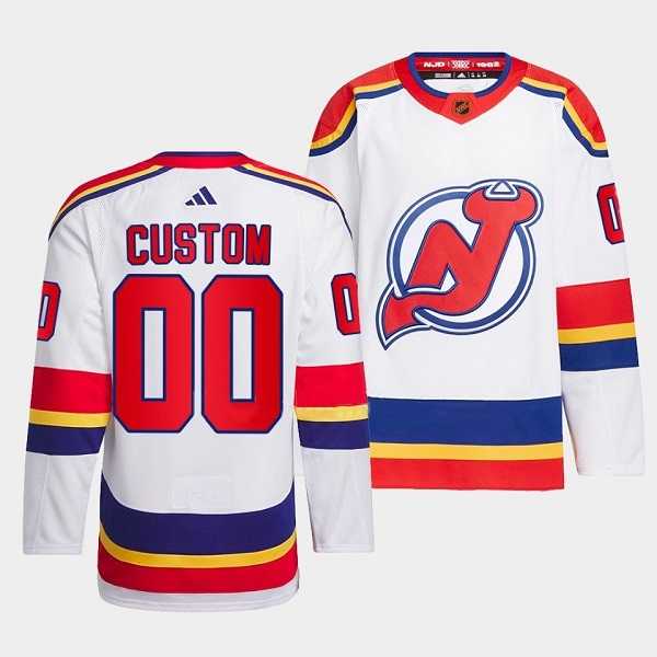 Men%27s New Jersey Devils Custom White 2022-23 Reverse Retro Stitched Jersey->customized nhl jersey->Custom Jersey